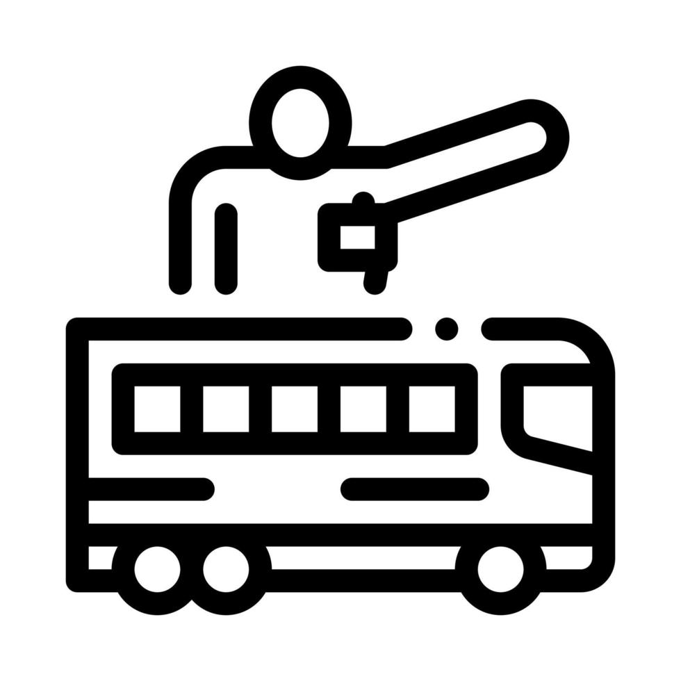 Bus Guide Icon Vector Outline Illustration