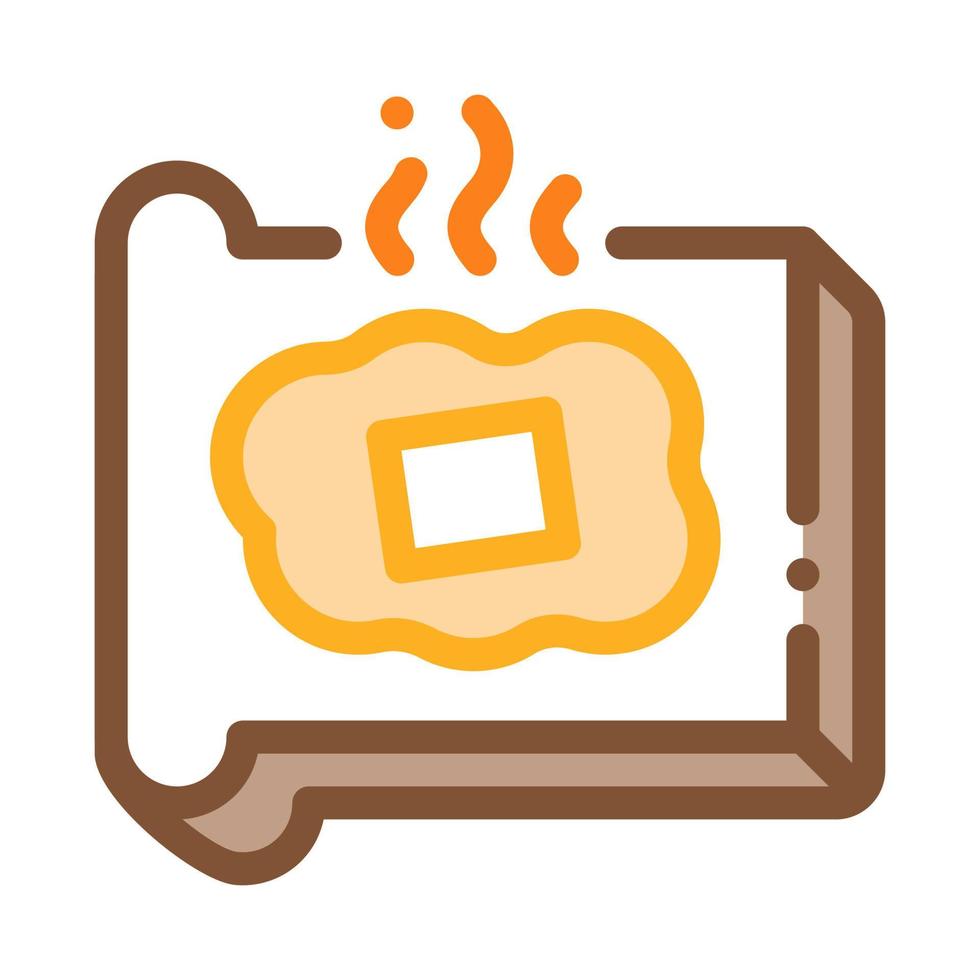 toast with melting butter icon vector outline illustration