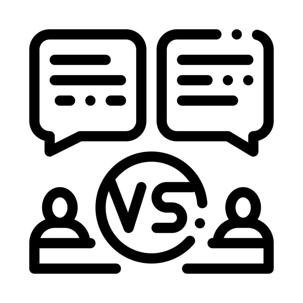 Discussion Battle Icon Vector Outline Illustration