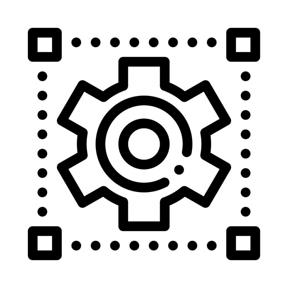 Mechanical Gear Icon Vector Outline Illustration