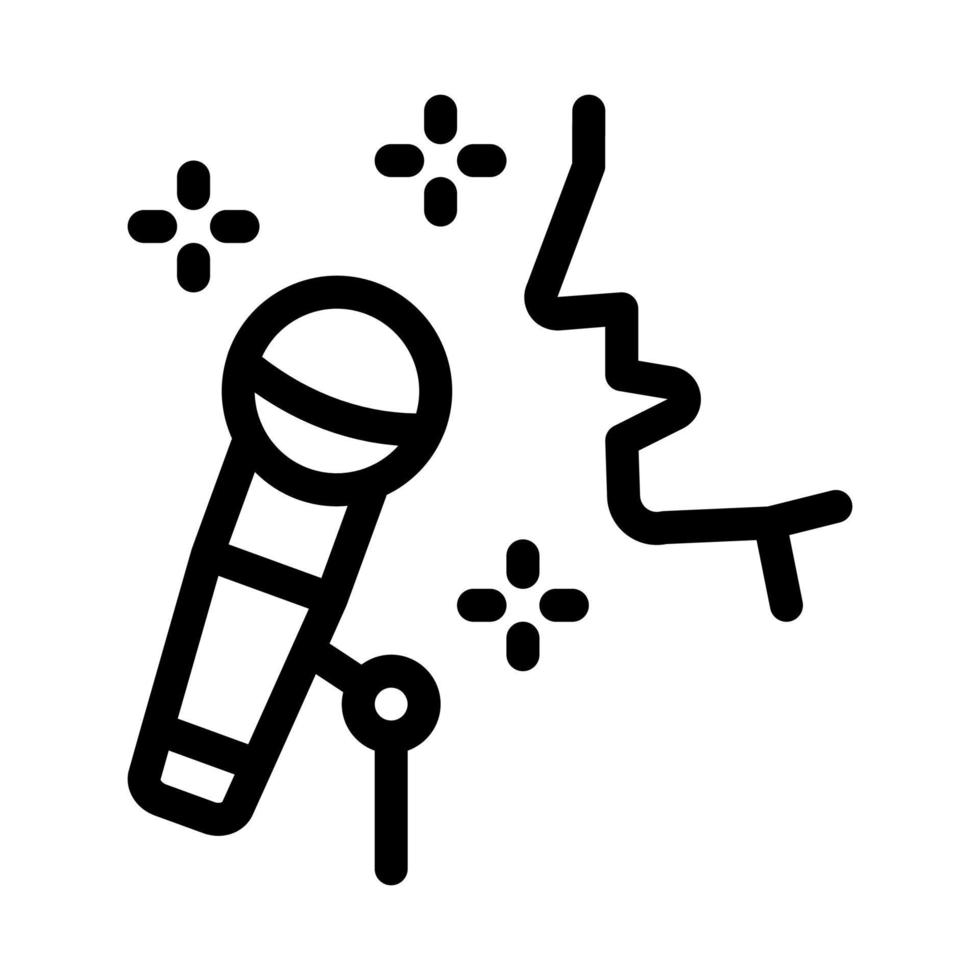Human Singing in Microphone Icon Vector Outline