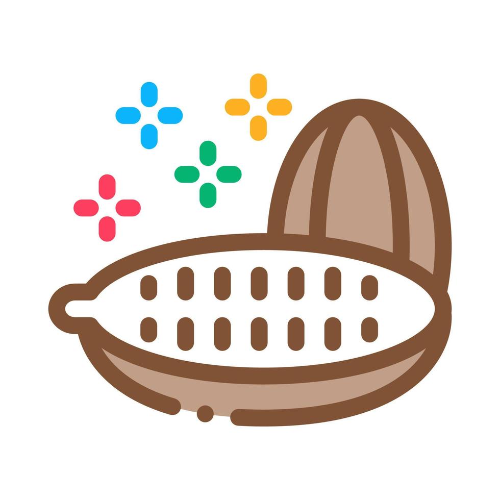 ilustración de contorno de vector de icono de fruta de cacao