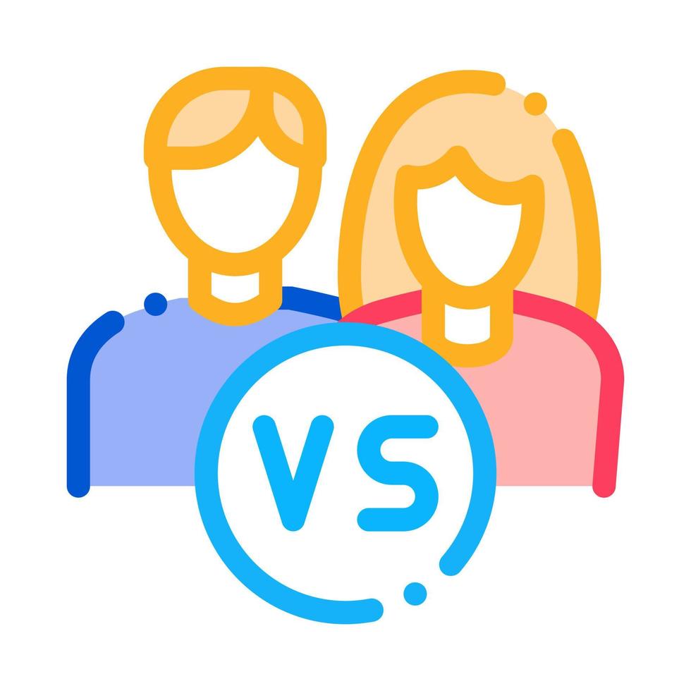 Gender Battle Icon Vector Outline Illustration