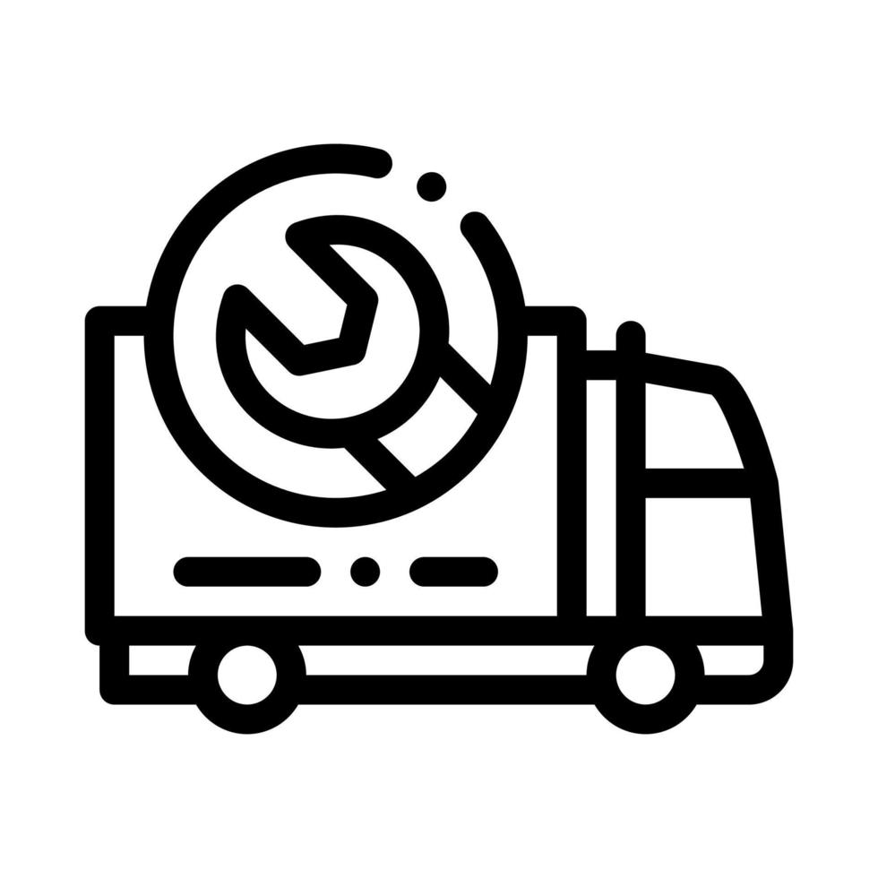 Truck Wrench Icon Vector Outline Illustration