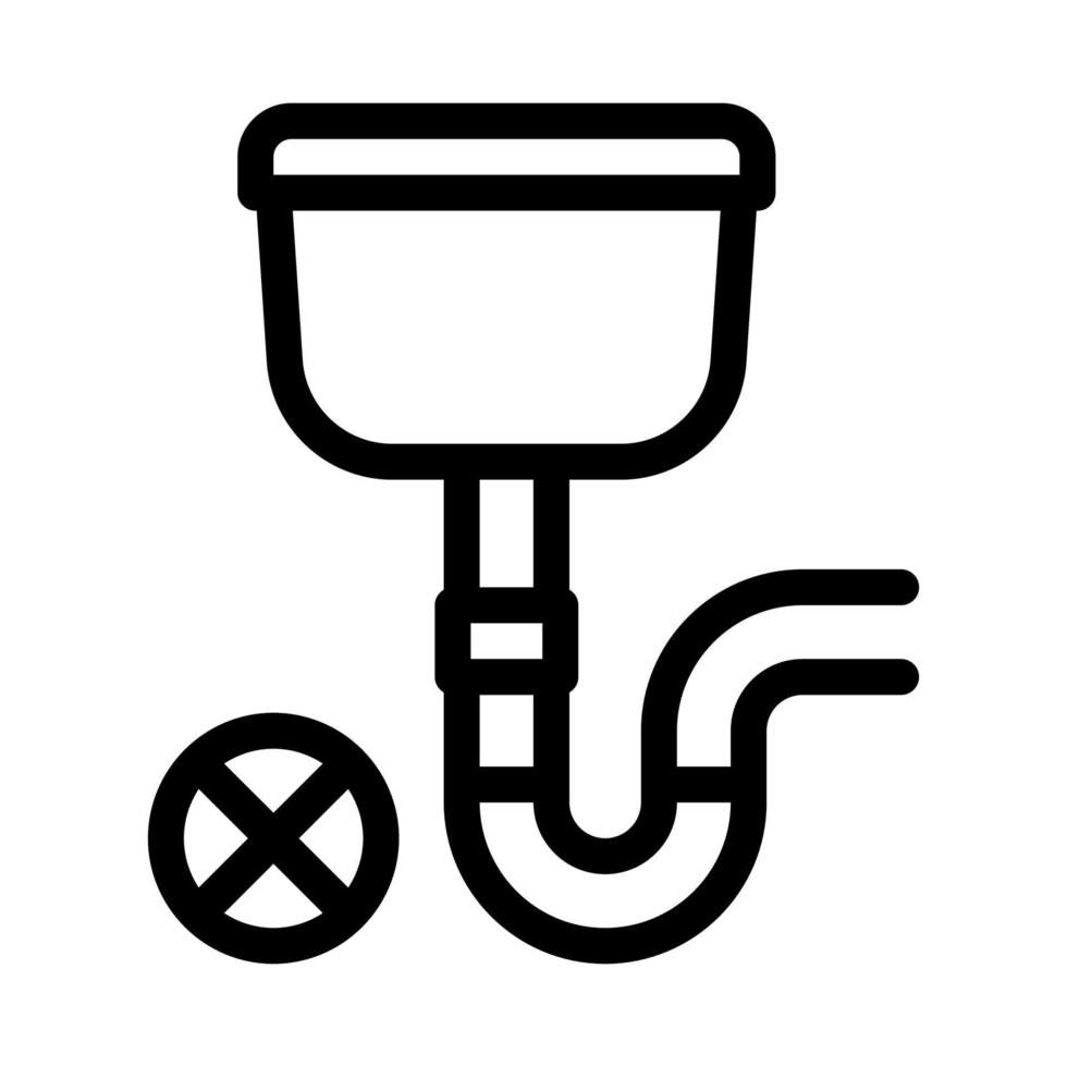 Broken Drain Tank Icon Vector Outline Illustration