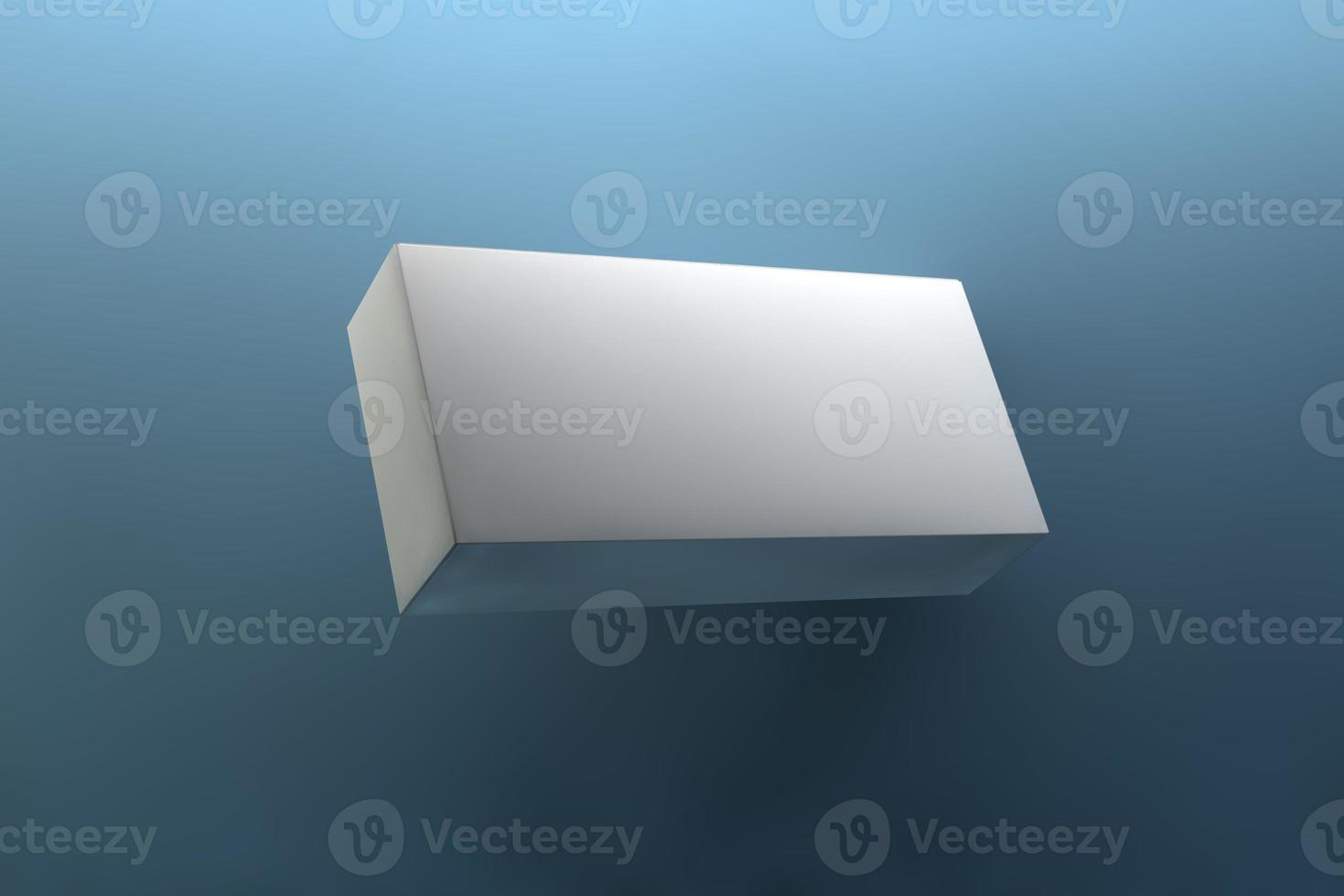 white box isolated blue background 3d rendering illustration photo