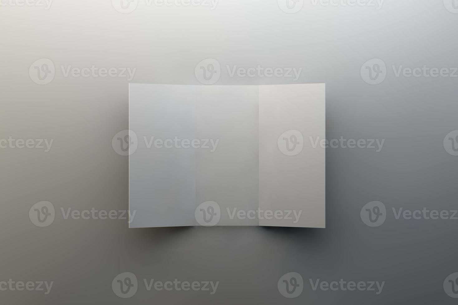 Blank tri fold brochure template for mock up and presentation design. 3d render illustration. photo