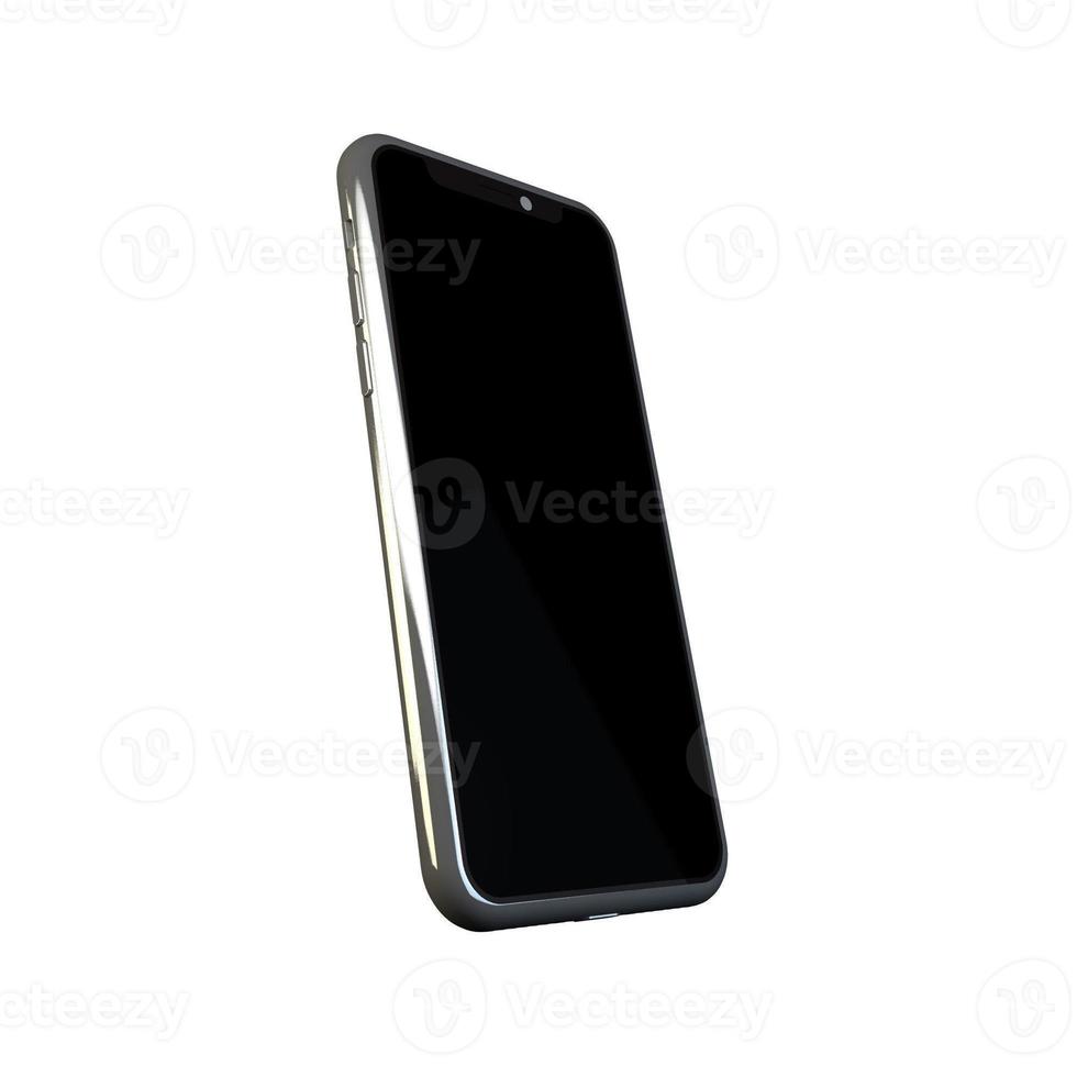 3D Rendering Phone Mock up Isolated White Background photo