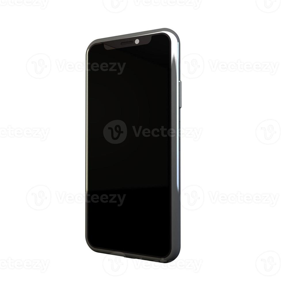 3D Rendering Phone Mock up Isolated White Background photo