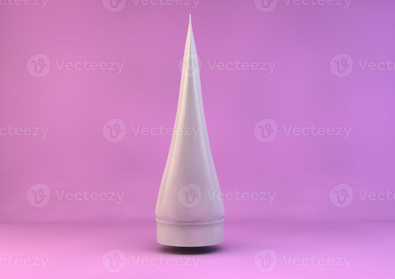 Cosmetic cream tube on a pink background. 3d rendering. photo