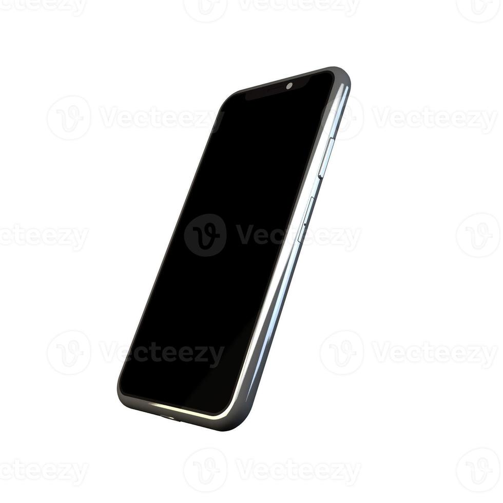 3D Rendering Phone Mock up Isolated White Background photo