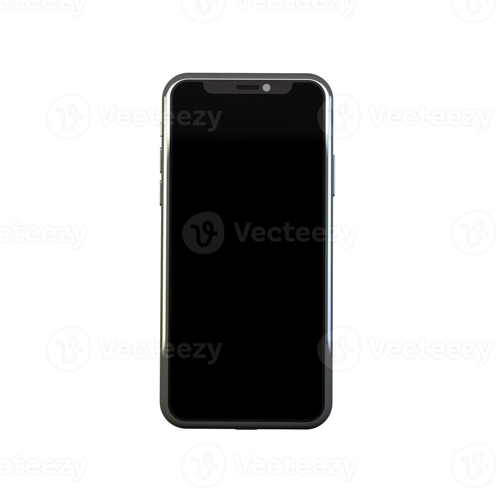 3D Rendering Phone Mockup Isolated on white background photo