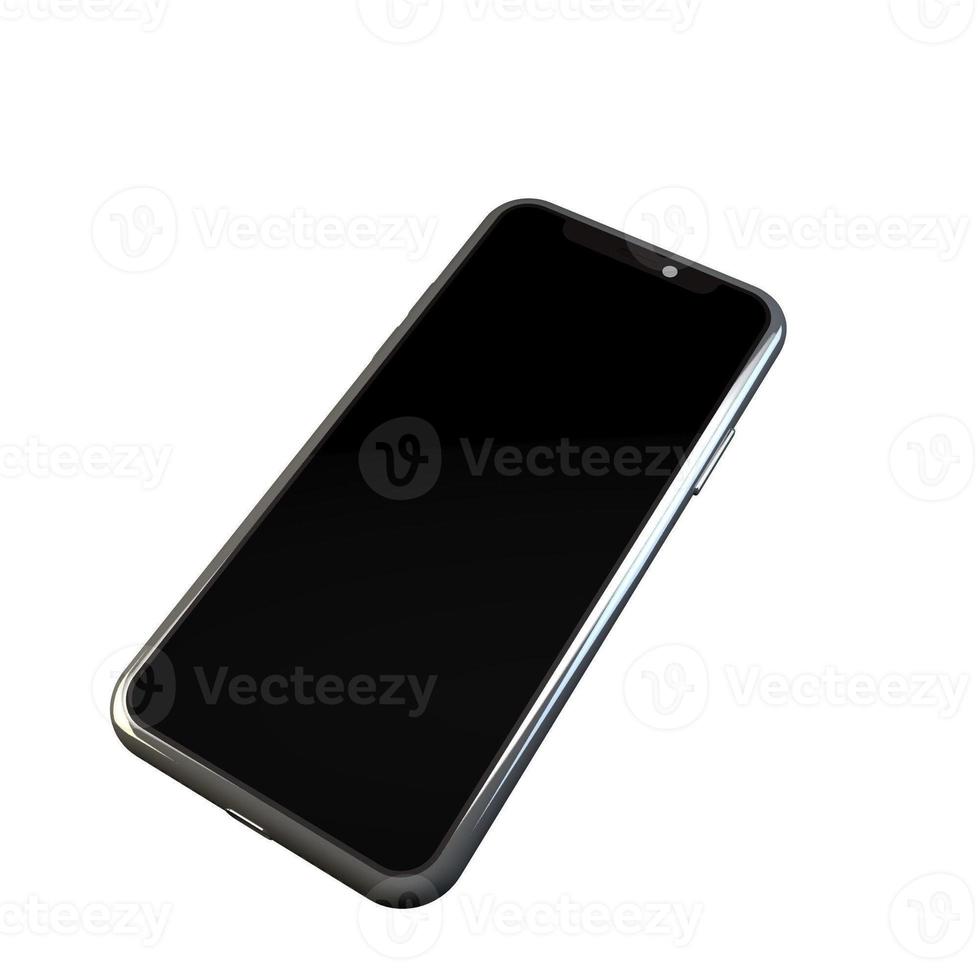 3D Rendering Phone Mock up Isolated White Background photo