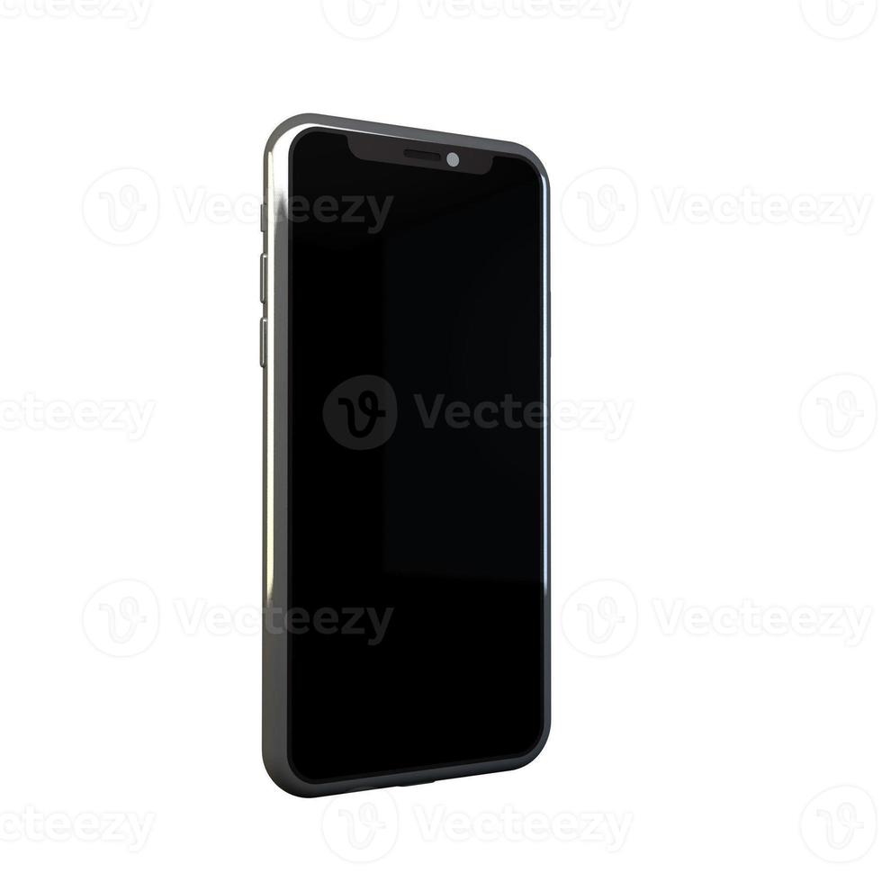 3D Rendering Phone Mock up Isolated White Background photo