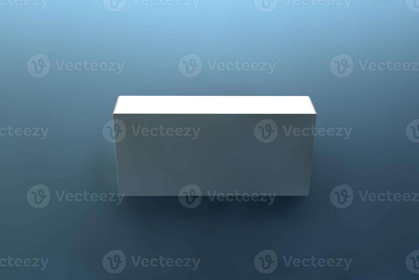 white box isolated blue background 3d rendering illustration photo