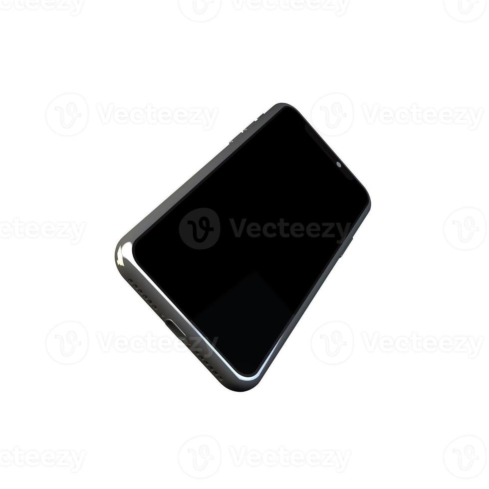 3D Rendering Phone Mock up Isolated White Background photo