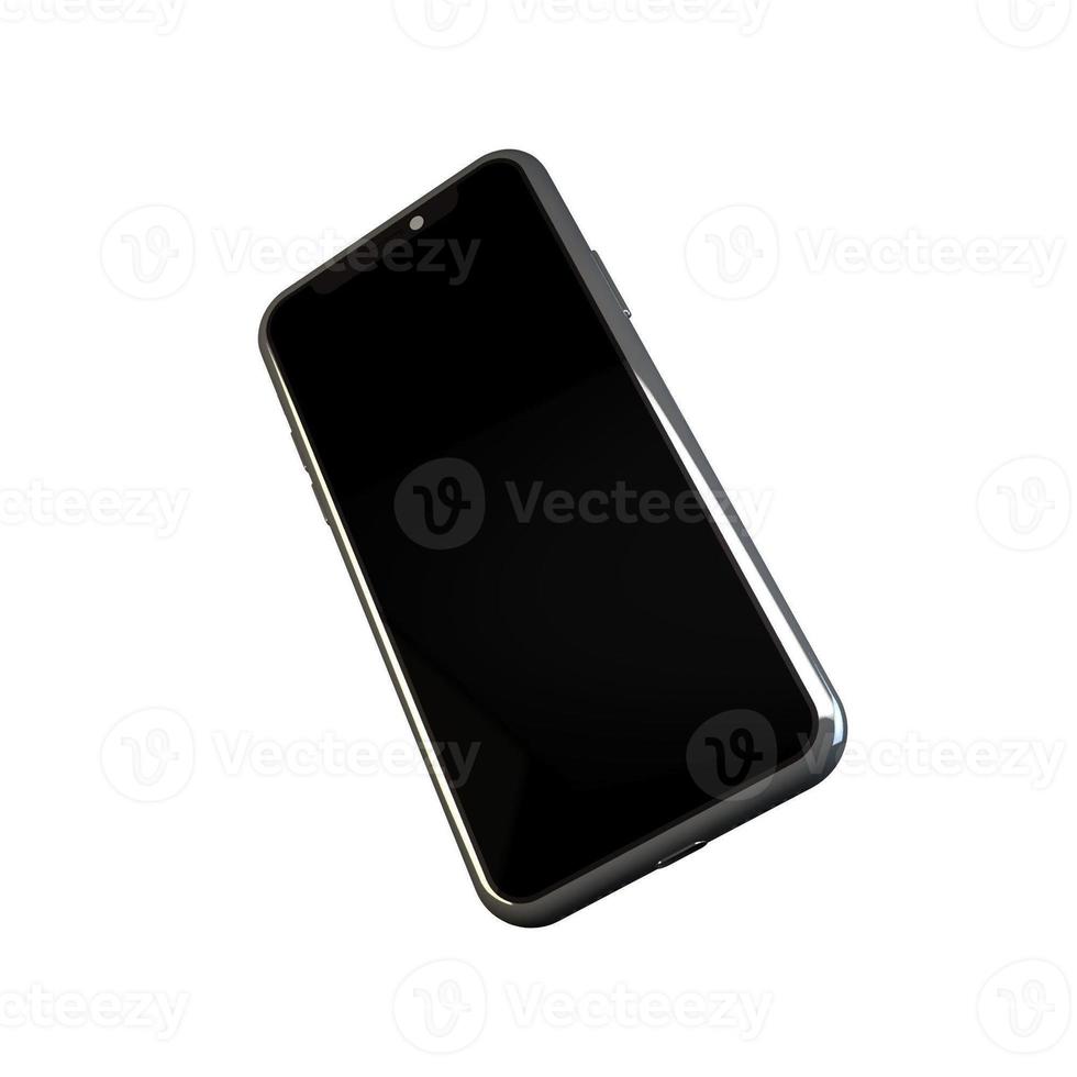 3D Rendering Phone Mockup Isolated on white background photo