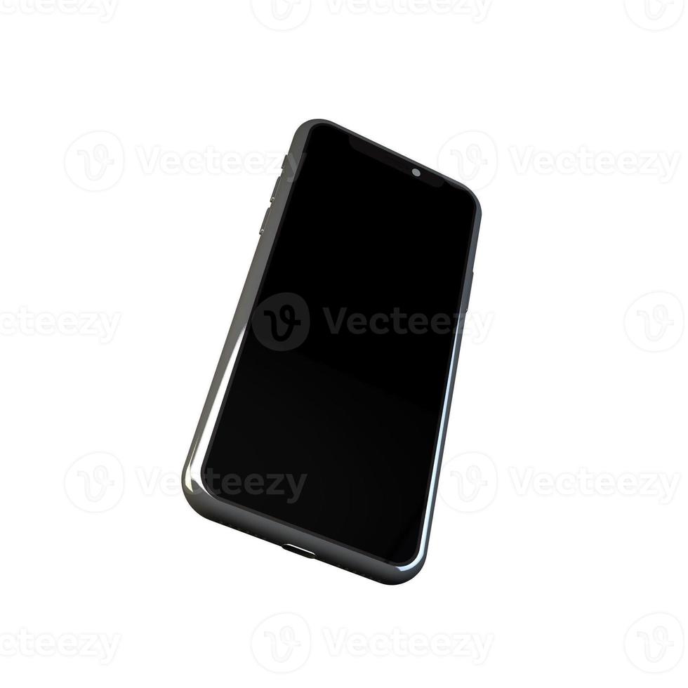 3D Rendering Phone Mock up Isolated White Background photo