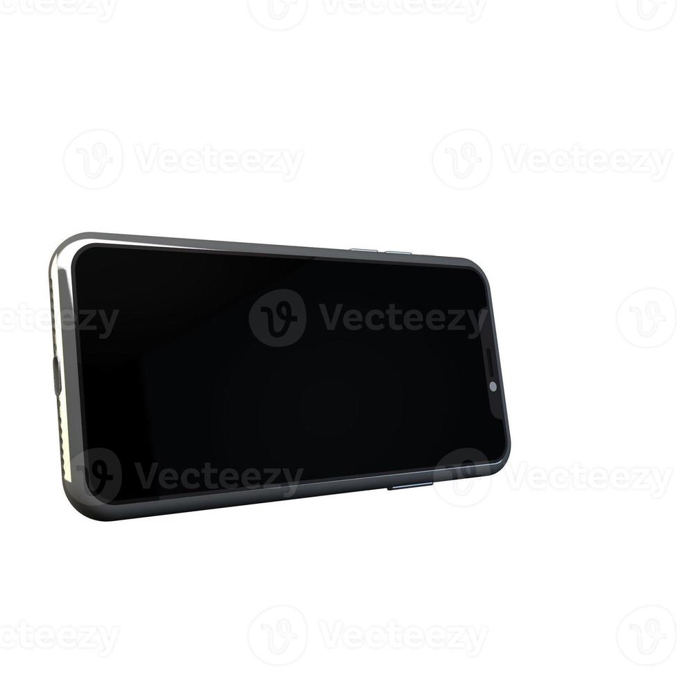 3D Rendering Phone Mockup Isolated on white background photo