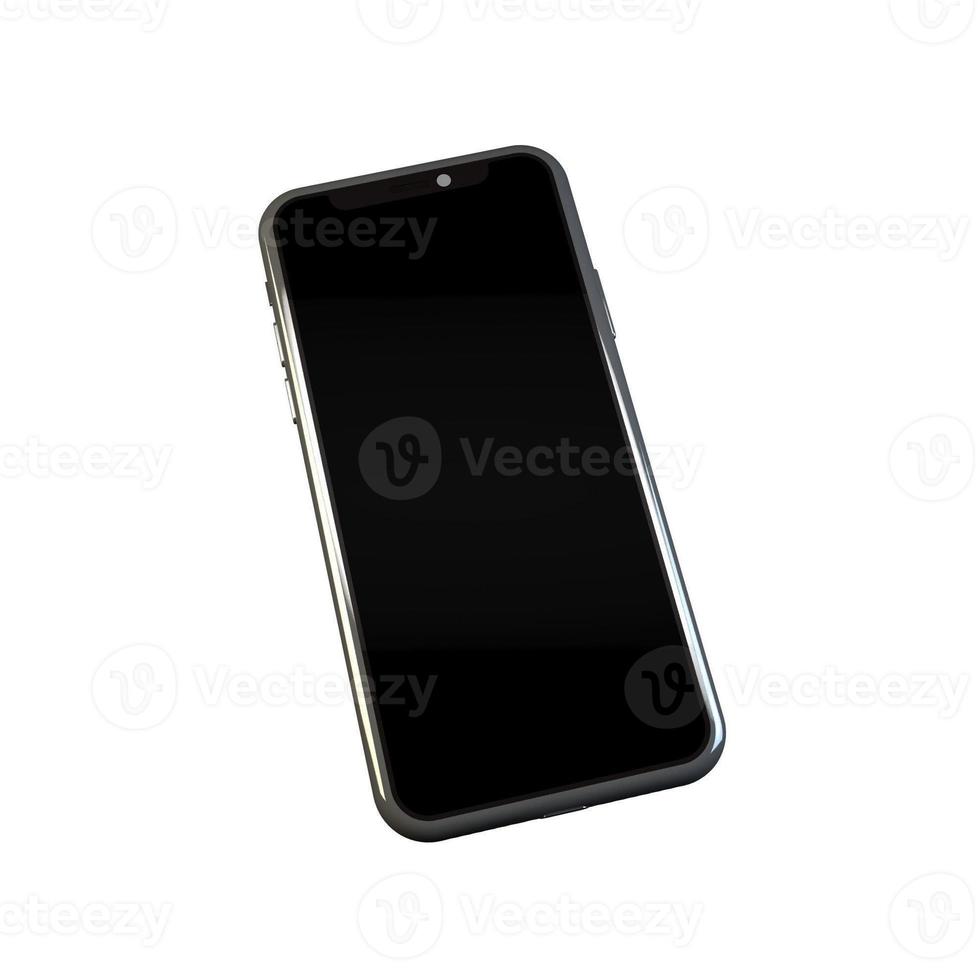 3D Rendering Phone Mockup Isolated on white background photo