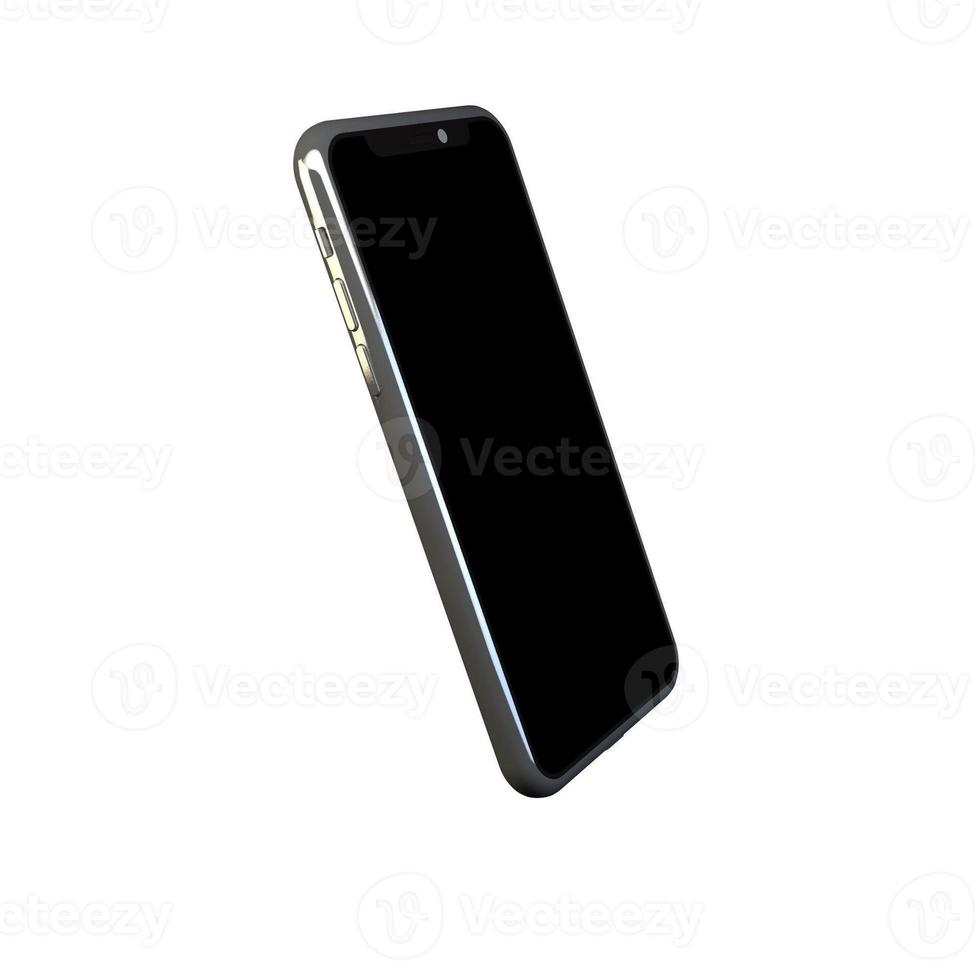 3D Rendering Phone Mockup Isolated on white background photo