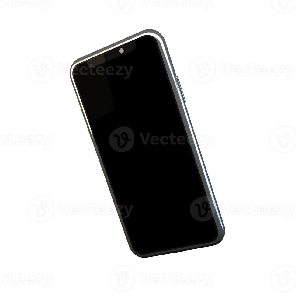 3D Rendering Phone Mockup Isolated on white background photo
