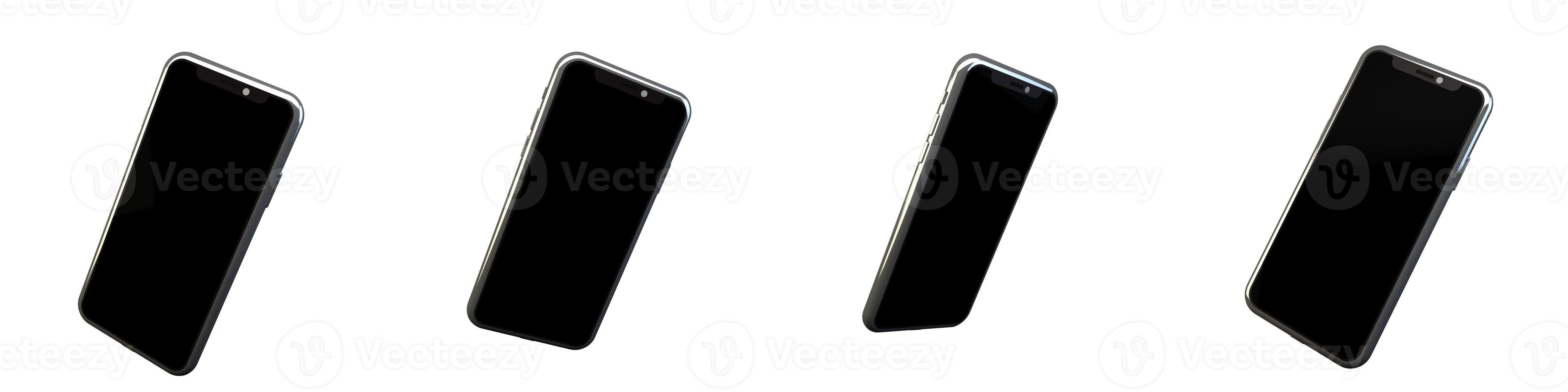 3D Rendering Phone Mock up Isolated White Background photo