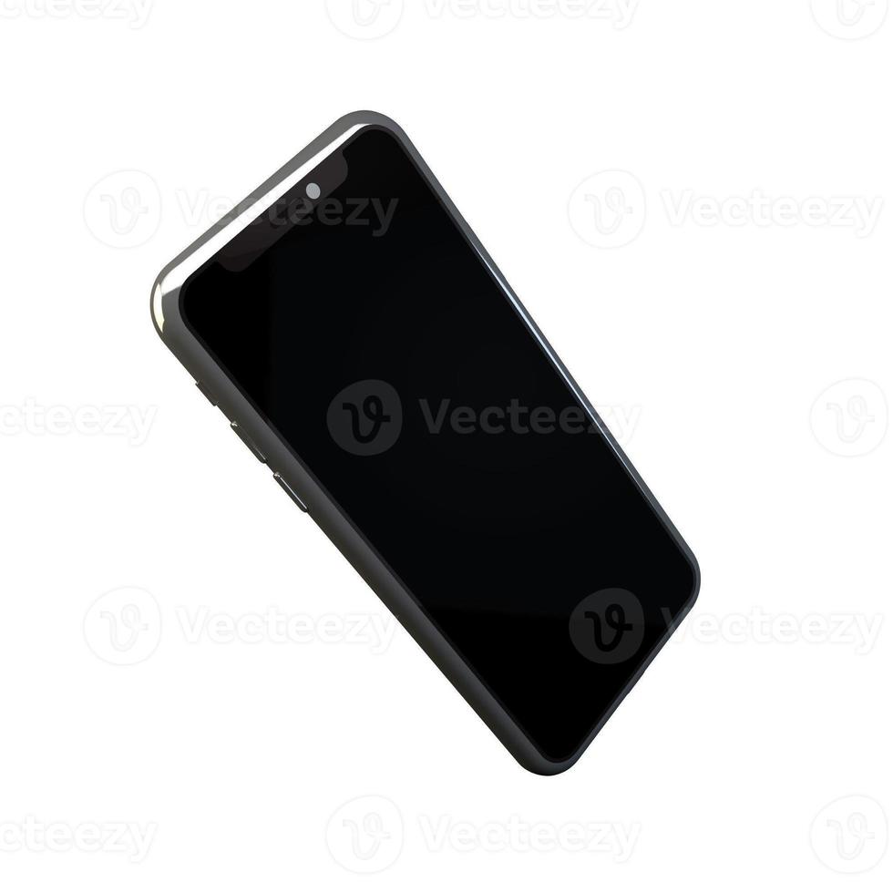 3D Rendering Phone Mock up Isolated White Background photo