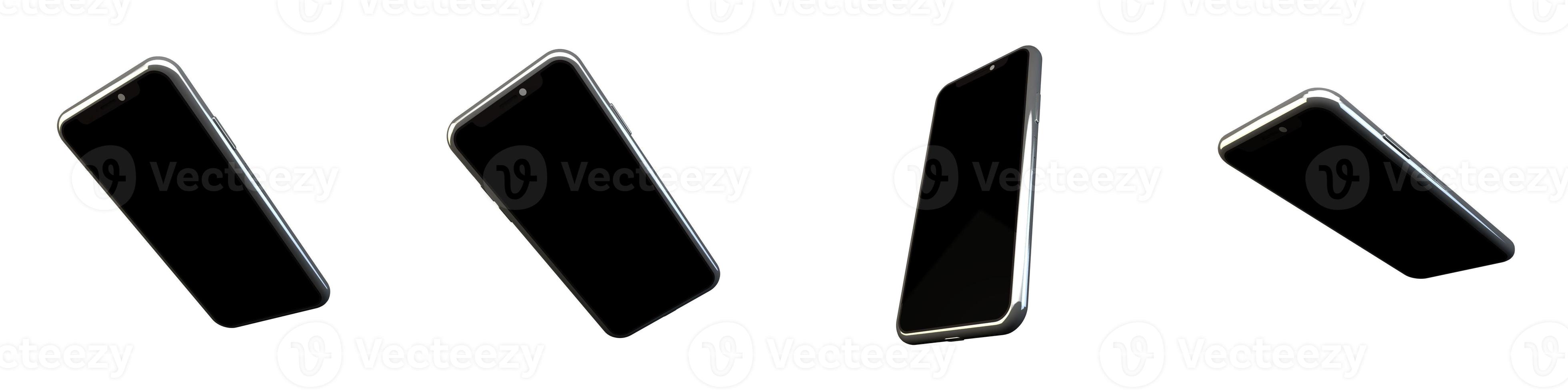 3D Rendering Phone Mock up Isolated White Background photo