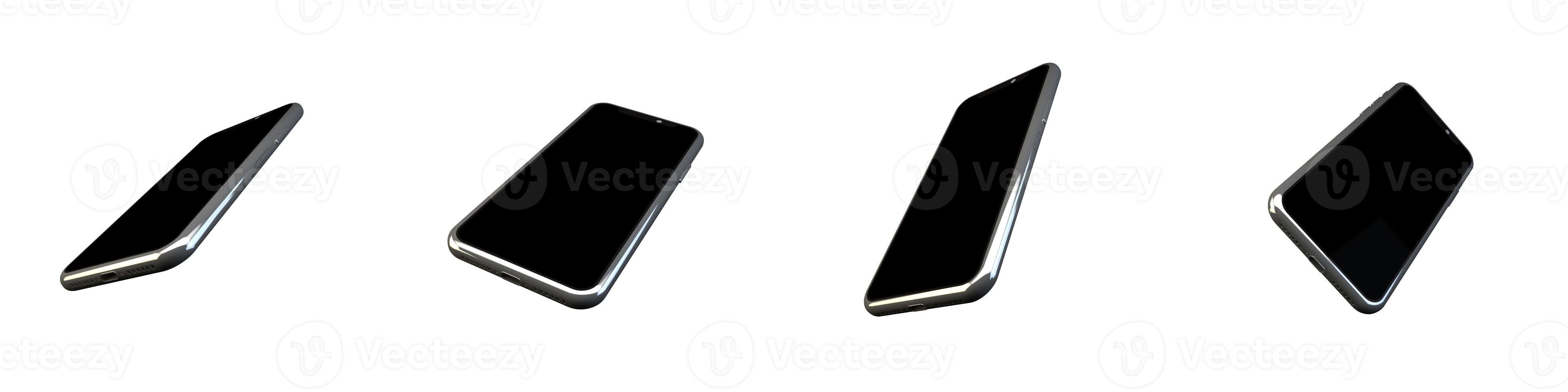 3D Rendering Phone Mock up Isolated White Background photo