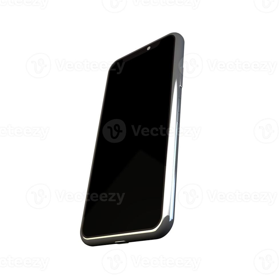 3D Rendering Phone Mock up Isolated White Background photo