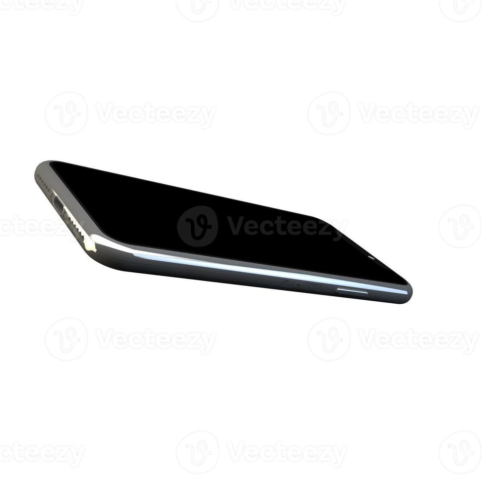 3D Rendering Phone Mock up Isolated White Background photo