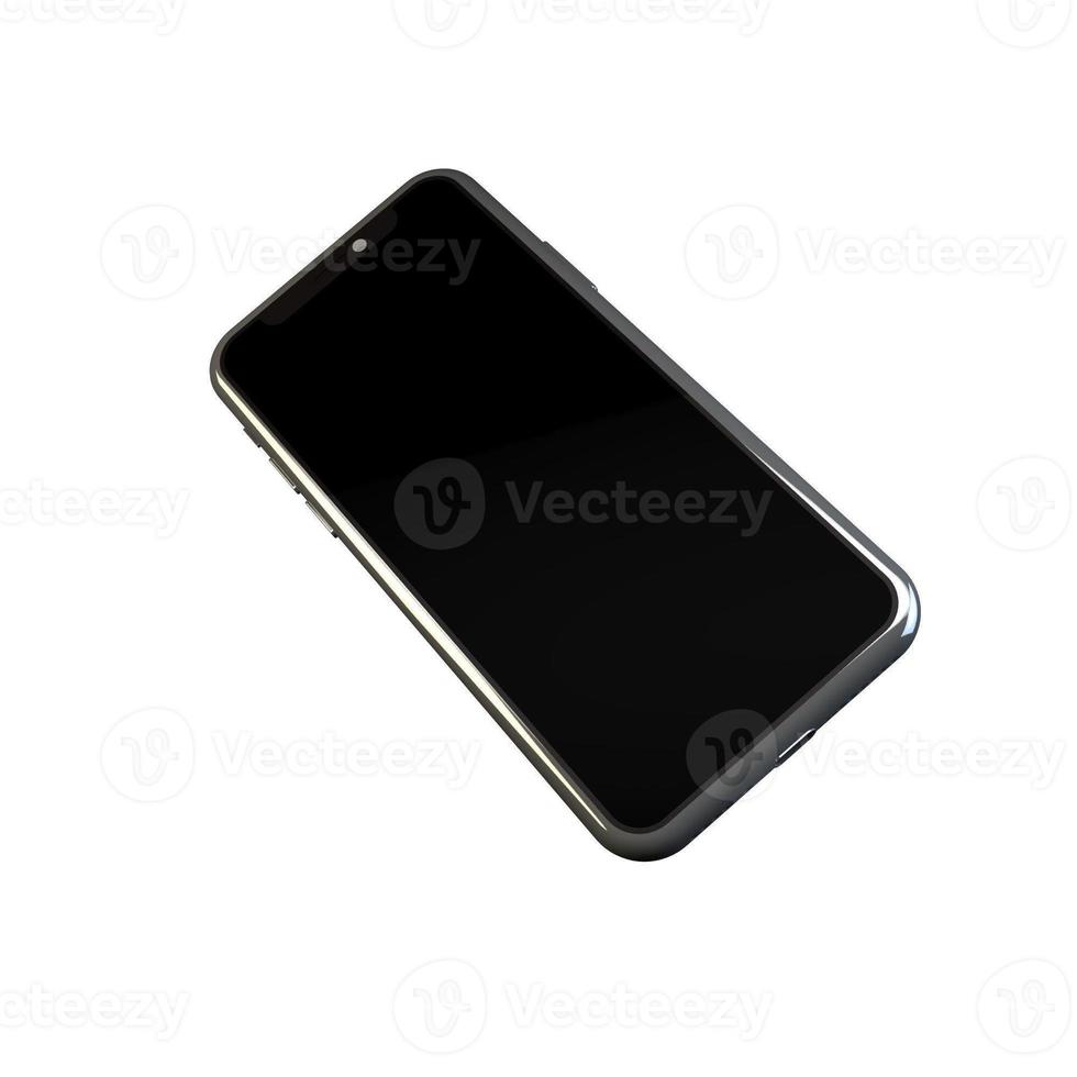 3D Rendering Phone Mockup Isolated on white background photo