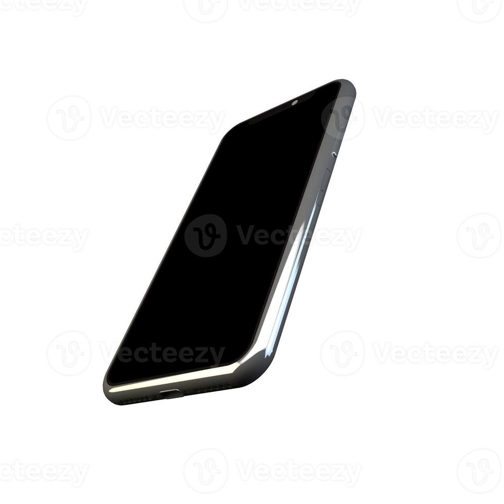 3D Rendering Phone Mock up Isolated White Background photo