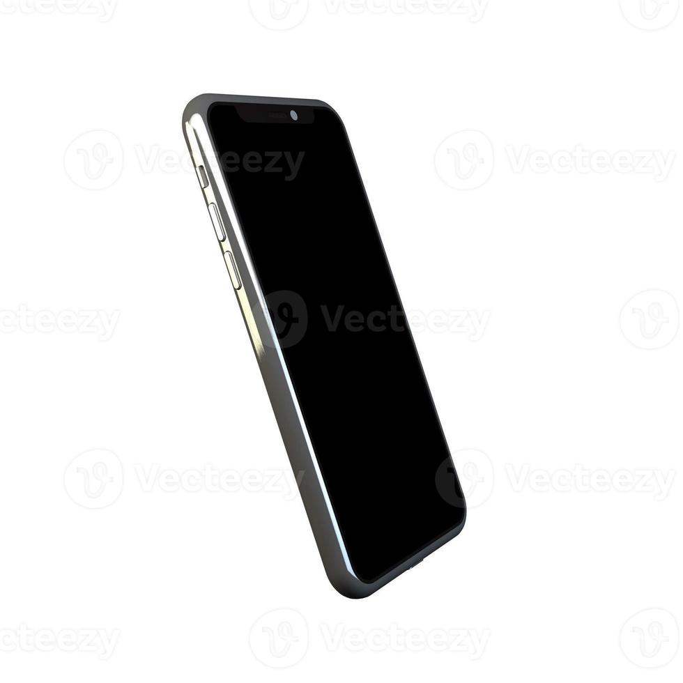 3D Rendering Phone Mock up Isolated White Background photo