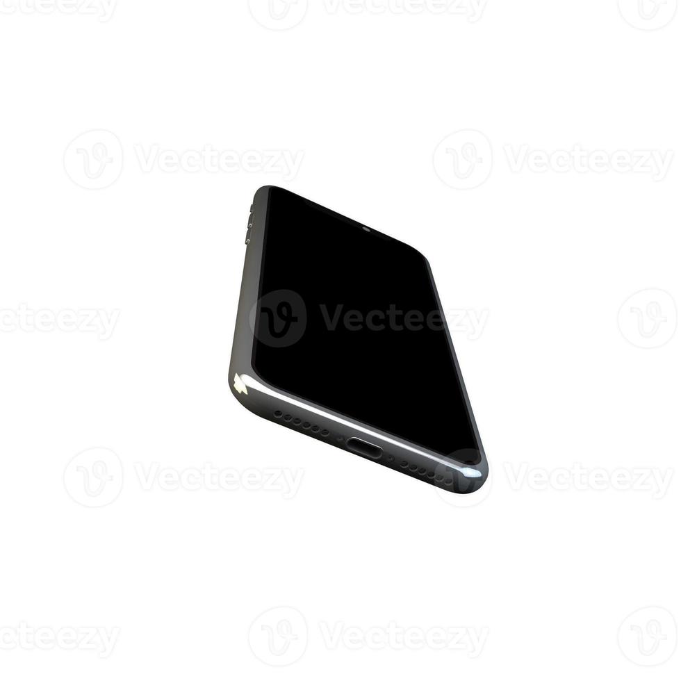 3D Rendering Phone Mock up Isolated White Background photo
