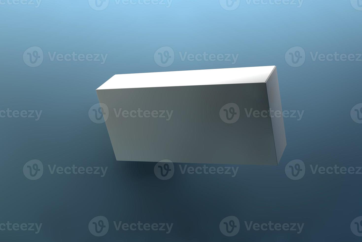 white box isolated blue background 3d rendering illustration photo