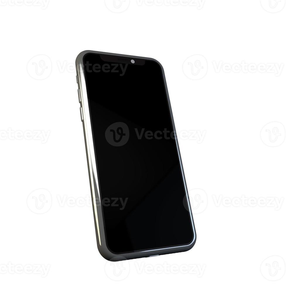3D Rendering Phone Mock up Isolated White Background photo