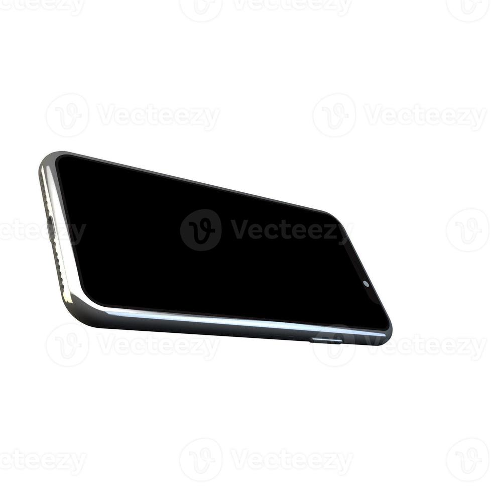 3D Rendering Phone Mockup Isolated on white background photo