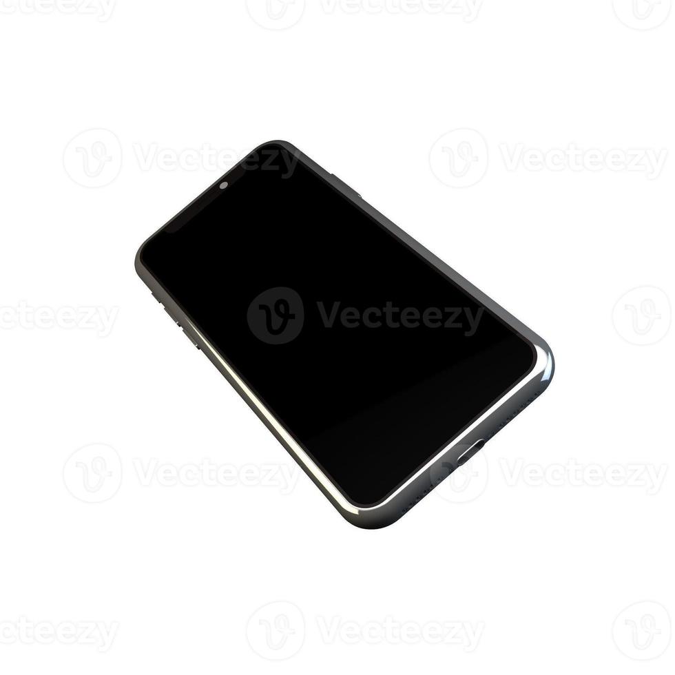 3D Rendering Phone Mockup Isolated on white background photo