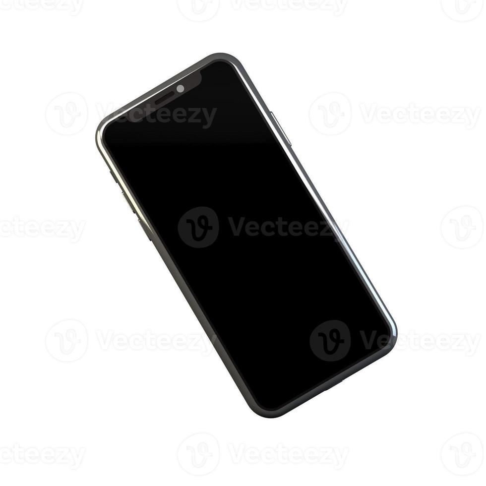 3D Rendering Phone Mockup Isolated on white background photo