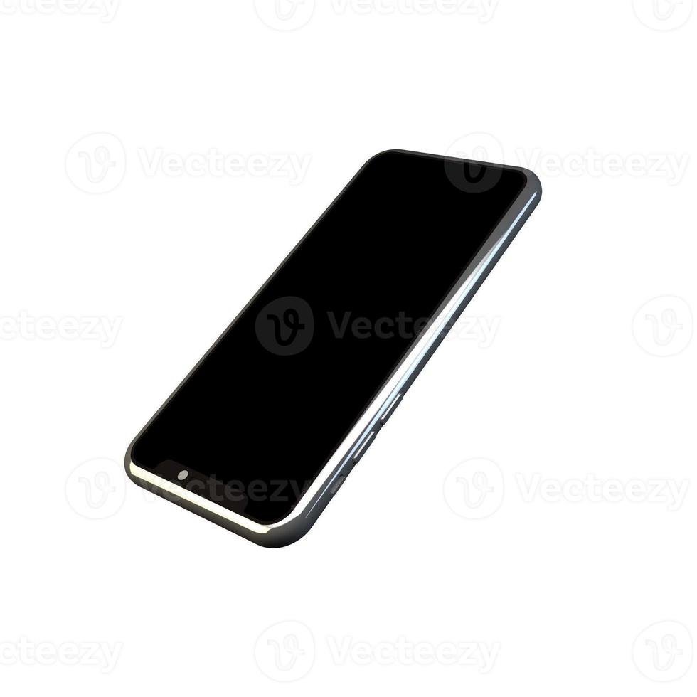 3D Rendering Phone Mockup Isolated on white background photo