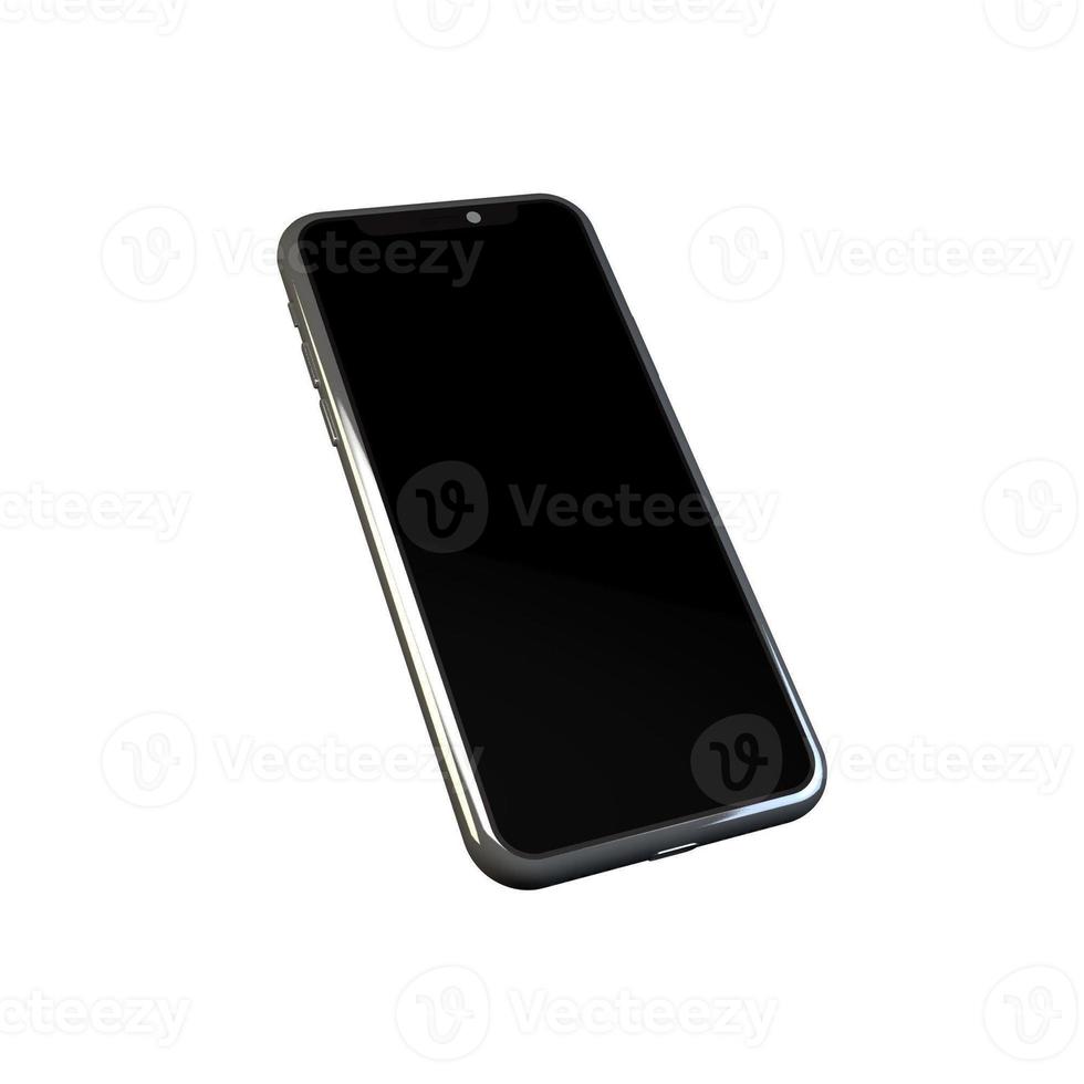 3D Rendering Phone Mockup Isolated on white background photo