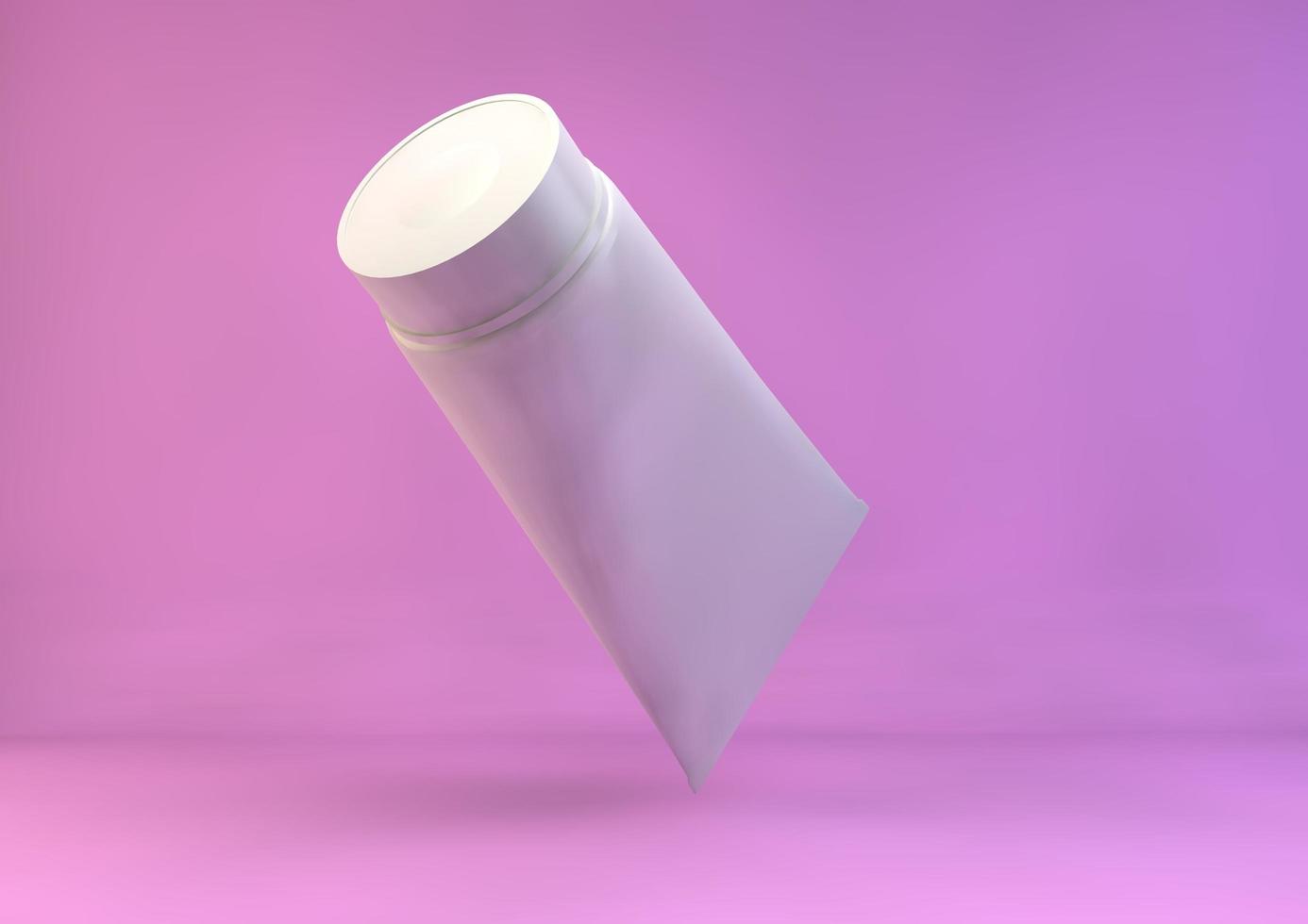 Cosmetic cream tube on a pink background. 3d rendering. photo