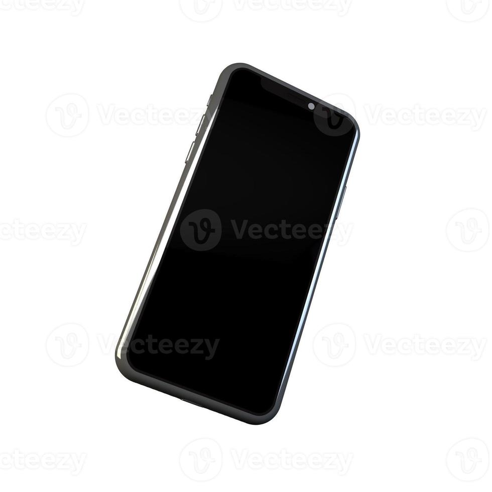 3D Rendering Phone Mock up Isolated White Background photo