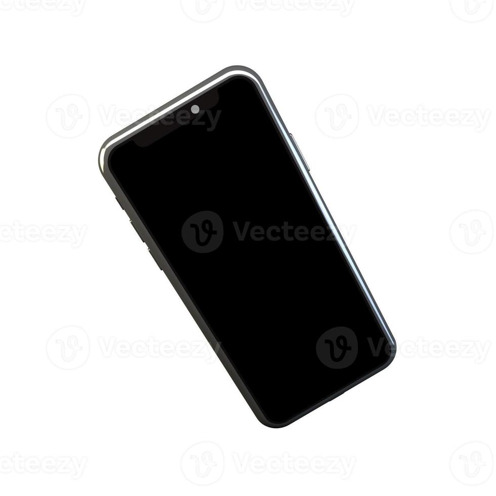 3D Rendering Phone Mockup Isolated on white background photo