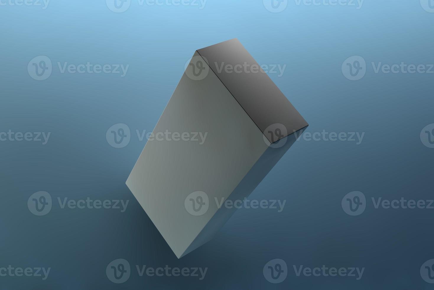white box isolated blue background 3d rendering illustration photo