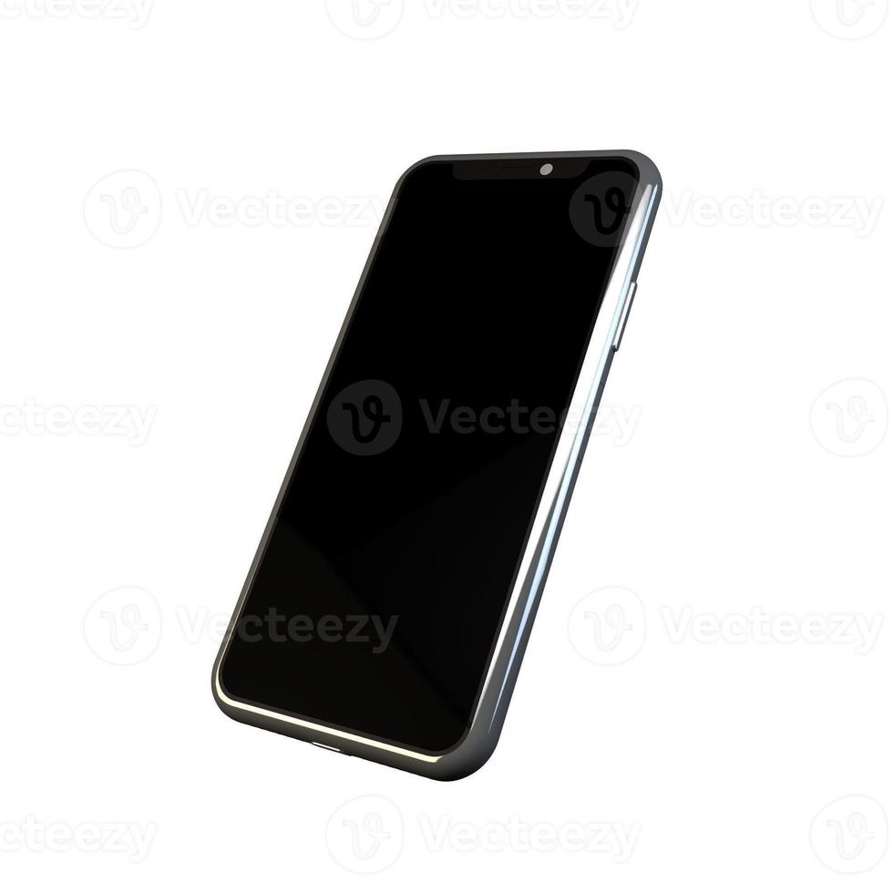 3D Rendering Phone Mock up Isolated White Background photo