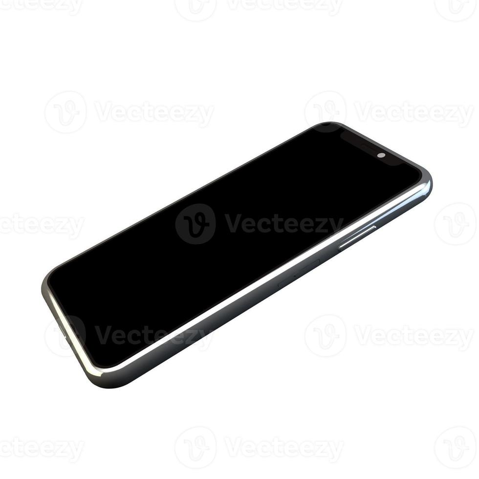 3D Rendering Phone Mock up Isolated White Background photo