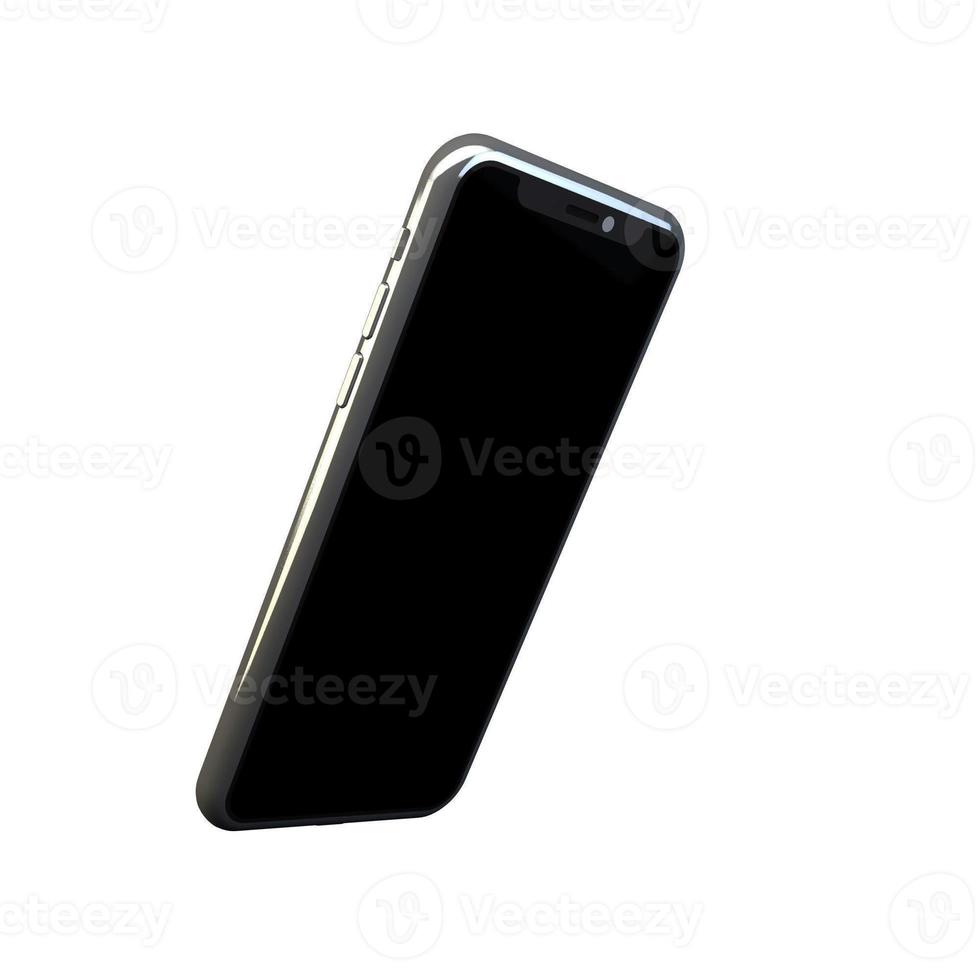 3D Rendering Phone Mock up Isolated White Background photo